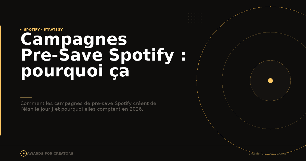 Campagnes Pre-Save Spotify : pourquoi ça compte en 2026