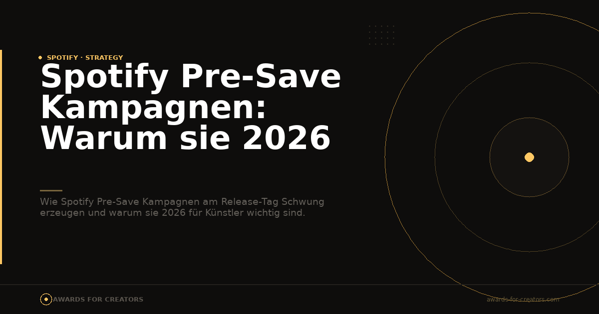 Spotify Pre-Save Kampagnen: Warum sie 2026 zählen