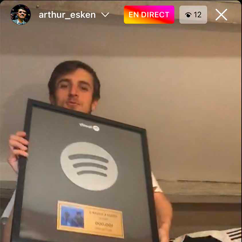 Arthur with Spotify Award